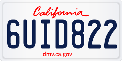 CA license plate 6UID822