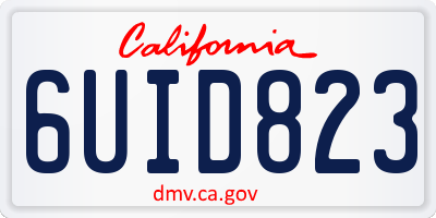 CA license plate 6UID823