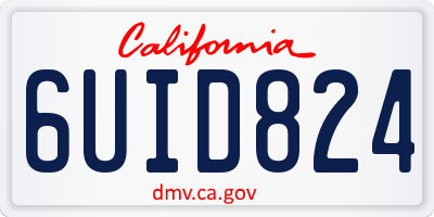 CA license plate 6UID824
