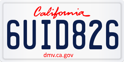 CA license plate 6UID826