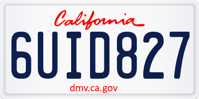 CA license plate 6UID827