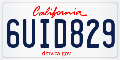 CA license plate 6UID829