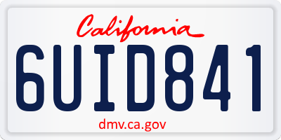 CA license plate 6UID841