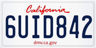 CA license plate 6UID842