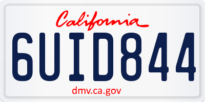 CA license plate 6UID844