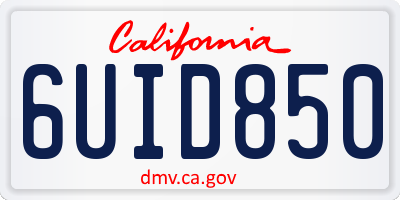 CA license plate 6UID850