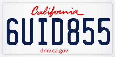 CA license plate 6UID855