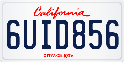 CA license plate 6UID856