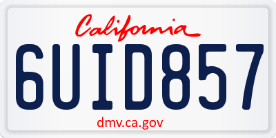 CA license plate 6UID857