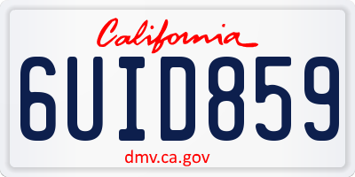 CA license plate 6UID859