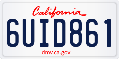 CA license plate 6UID861