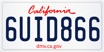 CA license plate 6UID866
