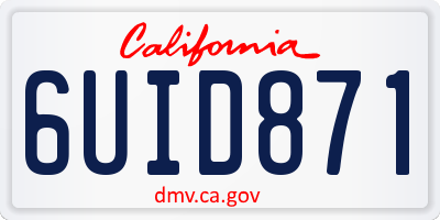 CA license plate 6UID871