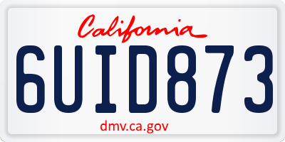 CA license plate 6UID873