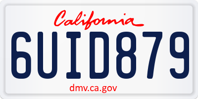 CA license plate 6UID879