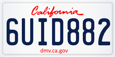 CA license plate 6UID882