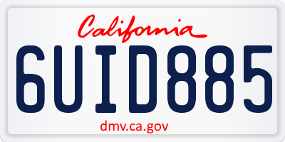 CA license plate 6UID885
