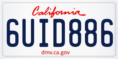CA license plate 6UID886