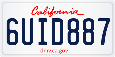CA license plate 6UID887