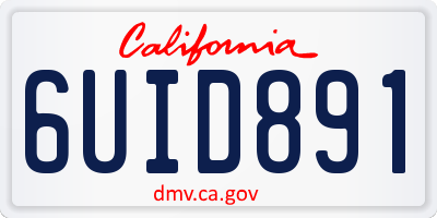 CA license plate 6UID891