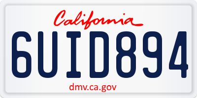 CA license plate 6UID894