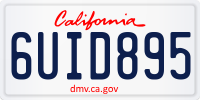 CA license plate 6UID895