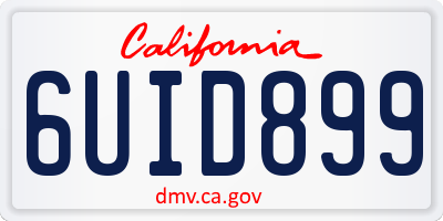 CA license plate 6UID899