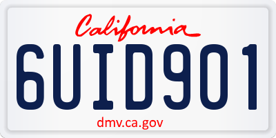 CA license plate 6UID901