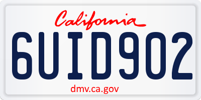 CA license plate 6UID902