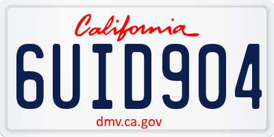 CA license plate 6UID904