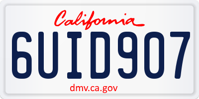 CA license plate 6UID907