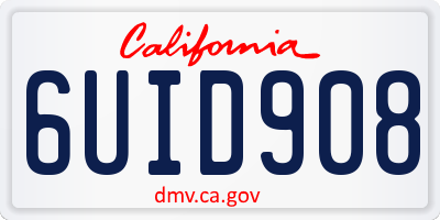 CA license plate 6UID908