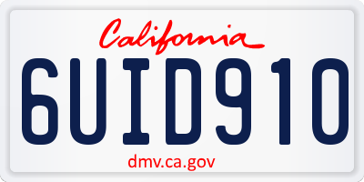 CA license plate 6UID910