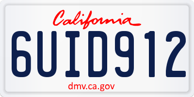 CA license plate 6UID912