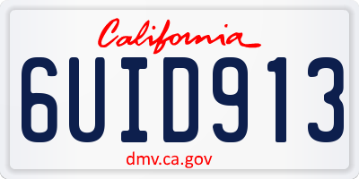 CA license plate 6UID913
