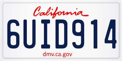 CA license plate 6UID914