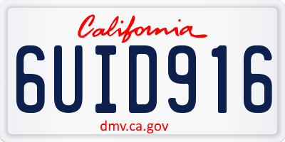 CA license plate 6UID916