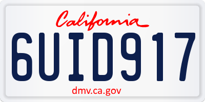 CA license plate 6UID917