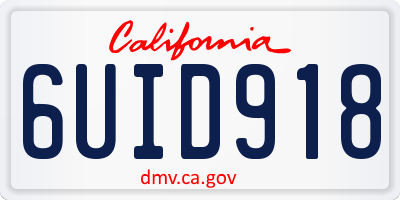 CA license plate 6UID918