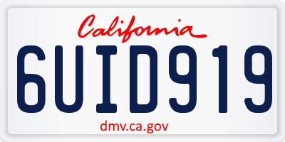 CA license plate 6UID919