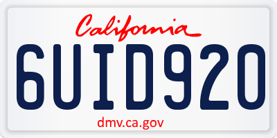 CA license plate 6UID920
