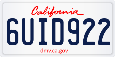 CA license plate 6UID922