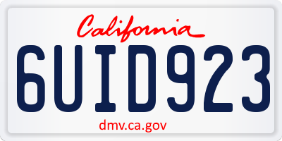 CA license plate 6UID923