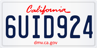 CA license plate 6UID924