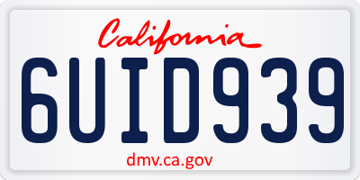 CA license plate 6UID939