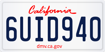 CA license plate 6UID940