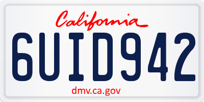 CA license plate 6UID942