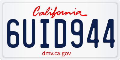 CA license plate 6UID944
