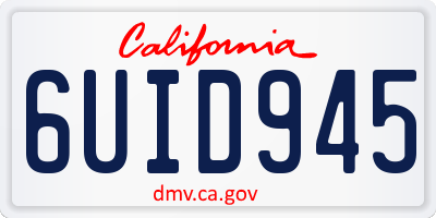 CA license plate 6UID945