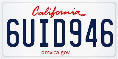 CA license plate 6UID946